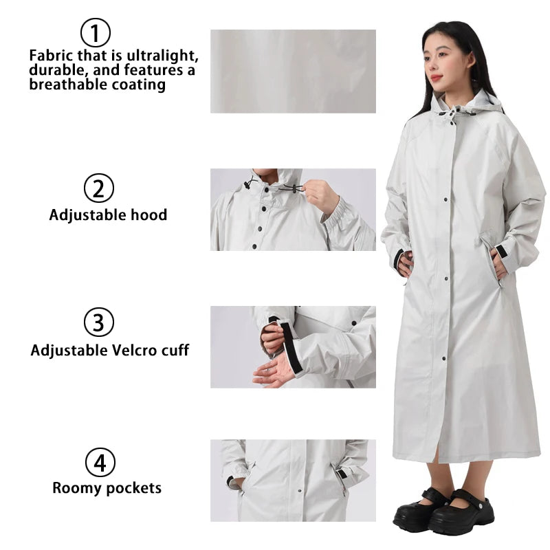 Women’s Lightweight Hooded Raincoat | Water-Resistant & Wind-Resistant