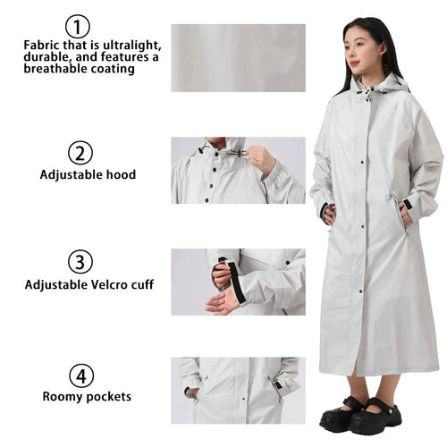 Women’s Lightweight Hooded Raincoat | Water-Resistant & Wind-Resistant